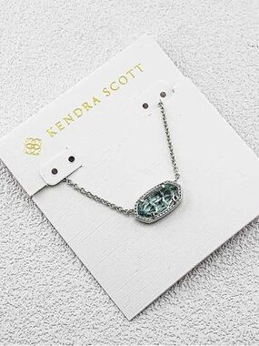 Kendra Scott Silver Necklace with Aqua Gemstone